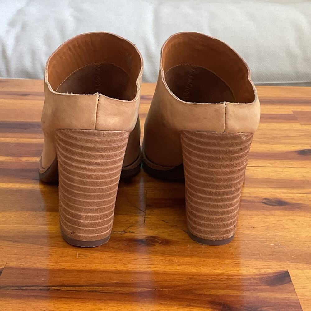 KorkEase Challis Tan Nubuck Leather, Wedge Mule Clog Booties Slip On Women 8.5 - Picture 3 of 11